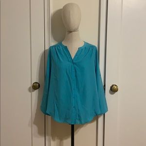 NWT Aqua blue button down shirt. Size L
